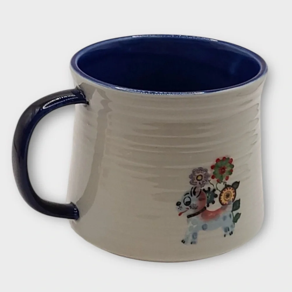 ANTHROPOLOGIE Nathalie Lete Floral Monogram Letter P Mug 20oz. - Picture 3 of 7
